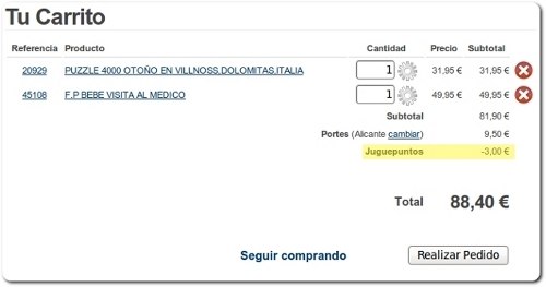 Ejemplo aplicaci�n Juguepuntos